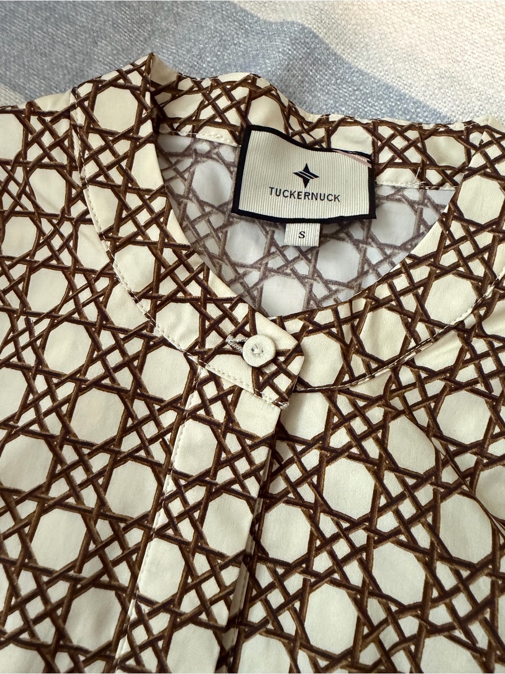 Tuckernuck Dress - Birch Cane Royal Shirtdress, Cotton, Button, Summer, Preppy - Picture 9 of 13